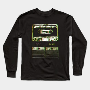 Retro cassette in colour, REC PLAY keys. Long Sleeve T-Shirt